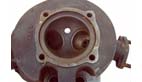 Triumph 500 motorcycle cylinder head close up